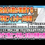 【2chまとめスレ】【社会】6割が実感する「学歴フィルター」の影響50代で際立つ学歴と年収の明確な関係2【2ちゃんねる】