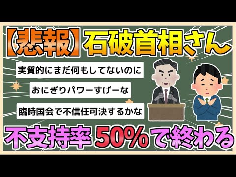 【2chまとめ】石破内閣支持率が急落31％　不支持率が逆転【ゆっくり実況】